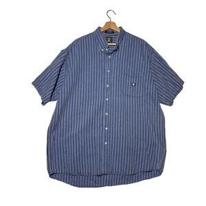 Cinch Men’s Western Button-Down Shirt Linen Blend Sz XL Blue Casual Rodeo Ranch